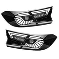 Honda Accord tail lights with black housings and angular segmented light details